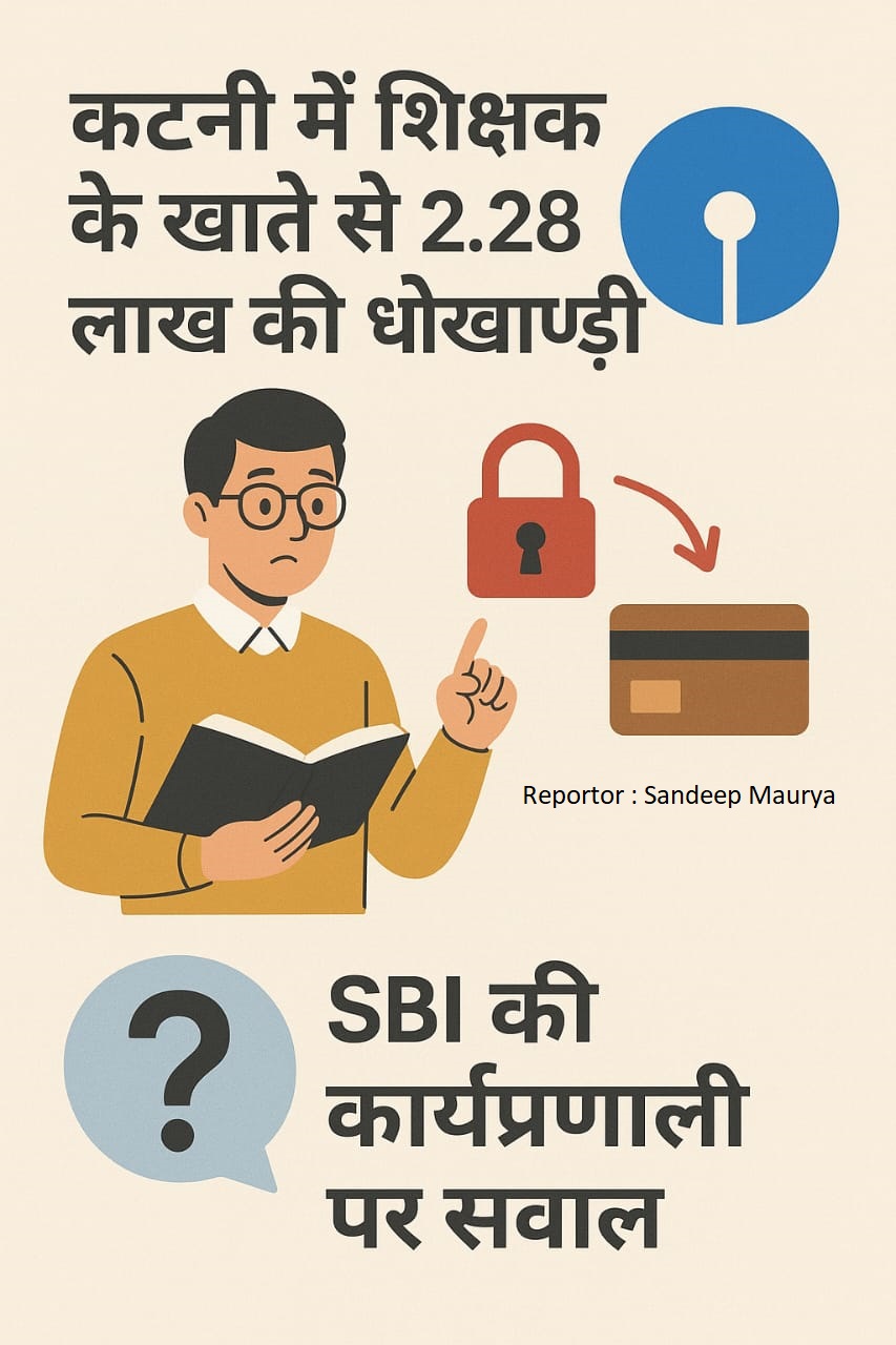 शिक्षक के खाते से 2.28 लाख की धोखाधड़ी, SBI की कार्यप्रणाली पर सवाल