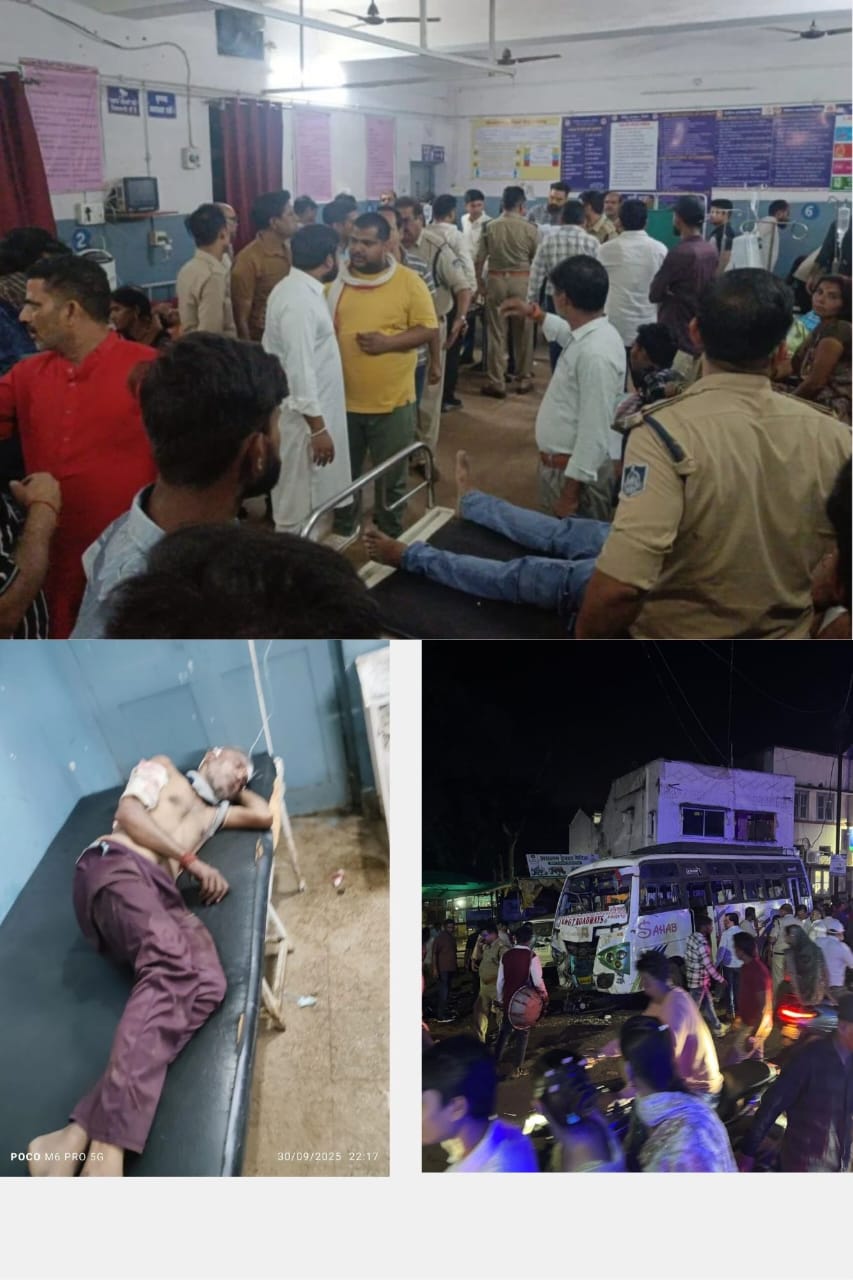 दुर्गा पंडाल में बड़ा हादसा, अनियंत्रित बस घुसी दुर्गा पंडाल में, 20 से अधिक श्रद्धालु घायल