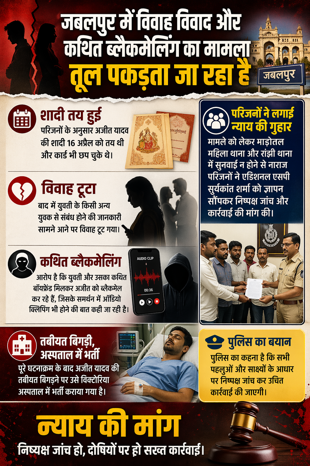 जबलपुर में शादी टूटी, ब्लैकमेलिंग का आरोप तूल पर