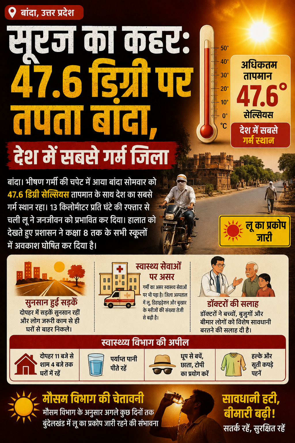 47.6 डिग्री में तपा बांदा, देश में सबसे गर्म जिला