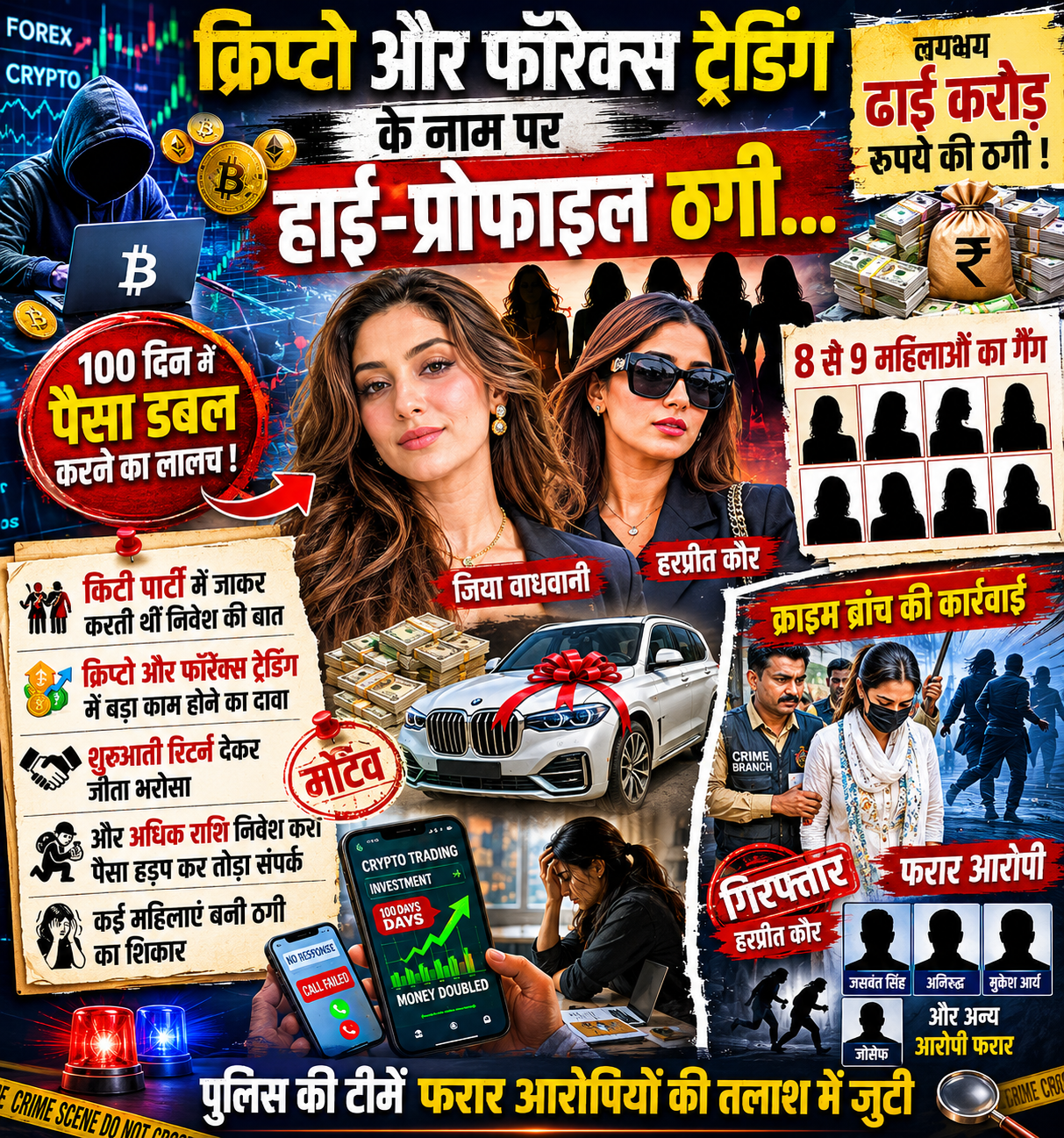 100 दिन में पैसा डबल का झांसा, ढाई करोड़ हड़पे