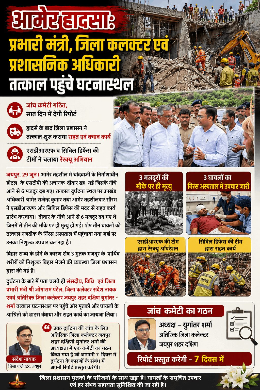 आमेर हादसे की जांच के आदेश, 7 दिन में रिपोर्ट देगी कमेटी