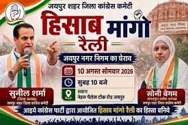 हिसाब मांगो रैली में कांग्रेस का प्रदर्शन, नगर निगम पर लगाए भ्रष्टाचार के आरोप