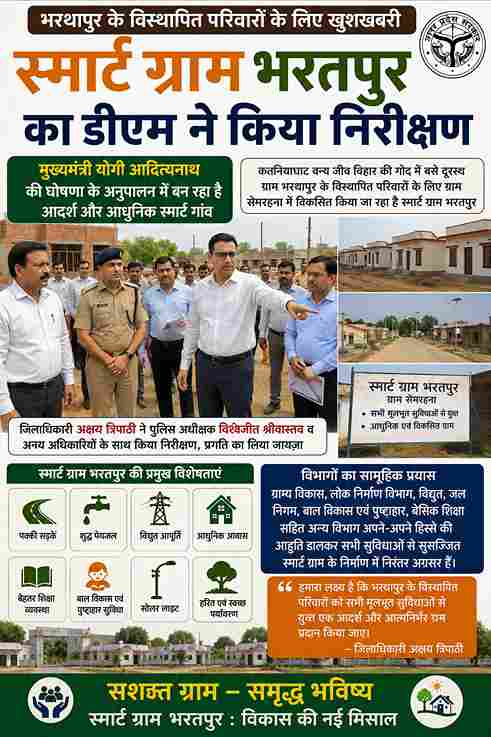 “स्मार्ट ग्राम भरतपुर का डीएम ने किया निरीक्षण, विकास कार्यों की परखी प्रगति”