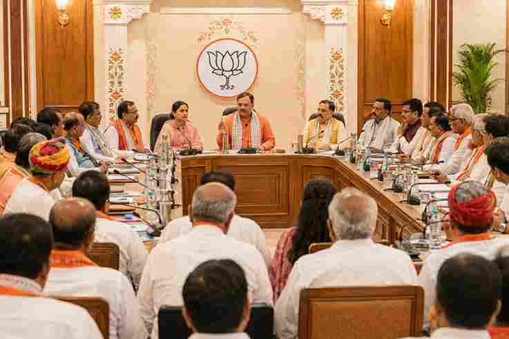 भजनलाल शर्मा ने ली BJP विधायक दल की बैठक, मानसून सत्र की रणनीति पर मंथन