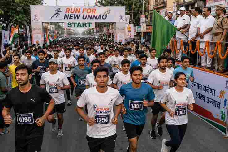 ‘रन फॉर न्यू उन्नाव’ मैराथन में दौड़ा युवा जोश, उमड़ी भीड़