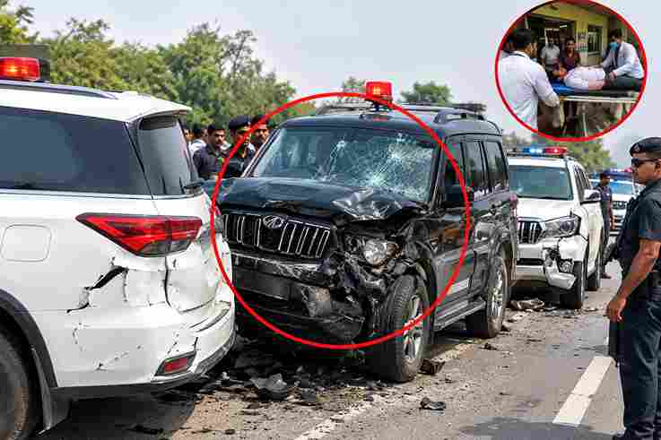 मंत्री के काफिले में हादसा, 6 घायल