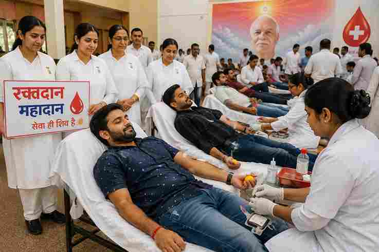 ब्रह्माकुमारीज़ के रक्तदान शिविर में 242 यूनिट रक्तदान