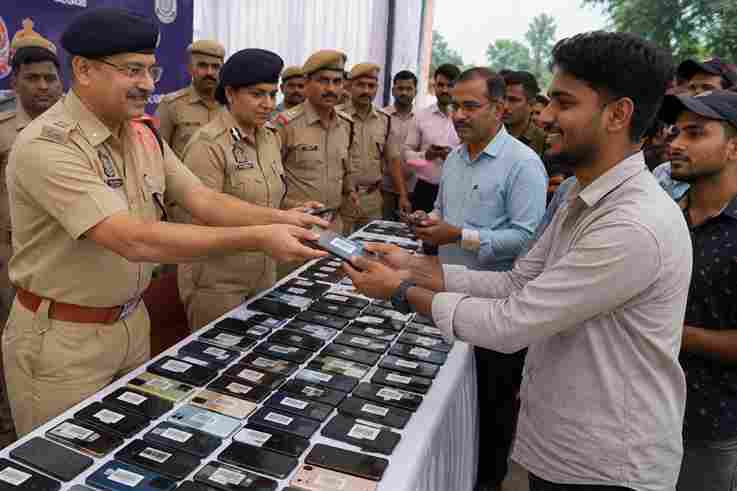 सोनभद्र पुलिस ने लौटाए ₹30 लाख के खोए 207 मोबाइल