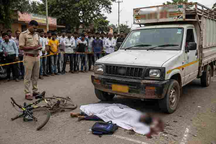 तेज रफ्तार पिकअप ने 12 साल के मासूम को कुचला, मौके पर ही मौत