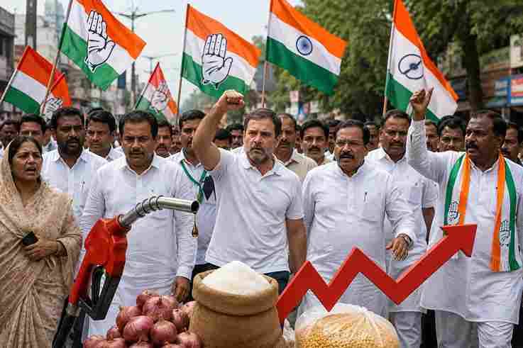 महंगाई के खिलाफ कांग्रेस की पदयात्रा