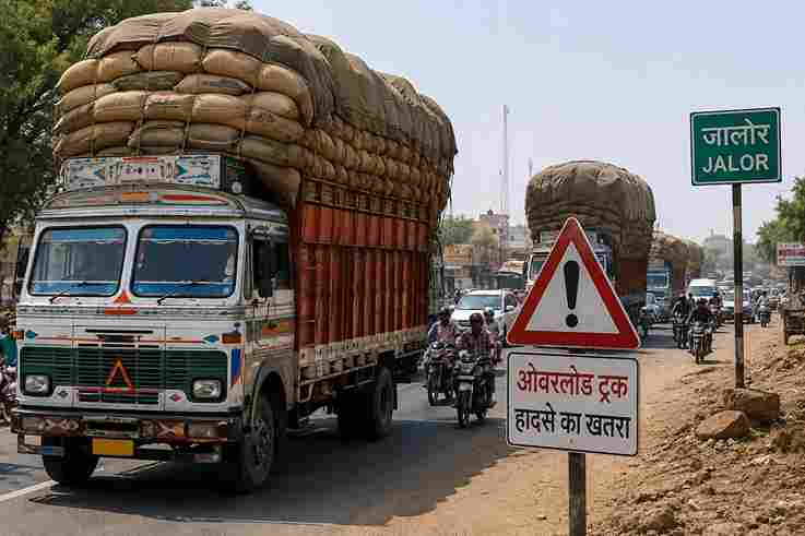 जालोर में ओवरलोड ट्रकों से हादसे का खतरा