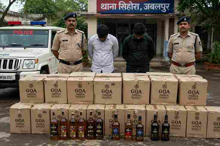 जबलपुर में 33 पेटी अवैध शराब जब्त, दो गिरफ्तार