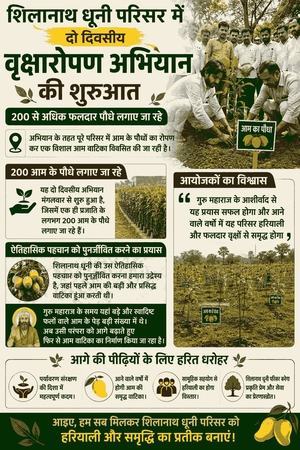 “शिलानाथ धुनी में 200 आम के पौधों से शुरू हुई विशाल आम वाटिका की पहल”