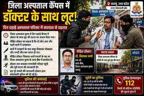 जिला अस्पताल पुरुष में दिन दहाड़े कैंपस में डॉक्टर के साथ लूट की घटना का अंजाम