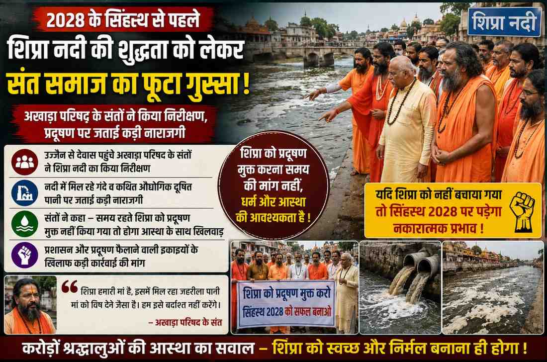 शिप्रा में जहर! संतों का सख्त रुख