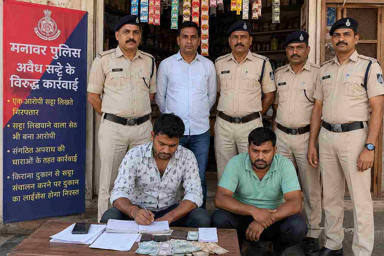 मनावर में सट्टे पर पुलिस का शिकंजा, एक गिरफ्तार