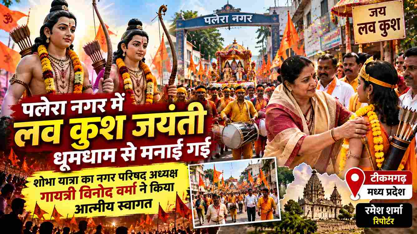 पलेरा में धूमधाम से मनाई लव-कुश जयंती, निकली भव्य शोभायात्रा