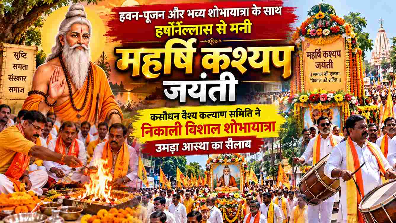 महर्षि कश्यप जयंती पर भव्य शोभायात्रा, उमड़ा आस्था का सैलाब
