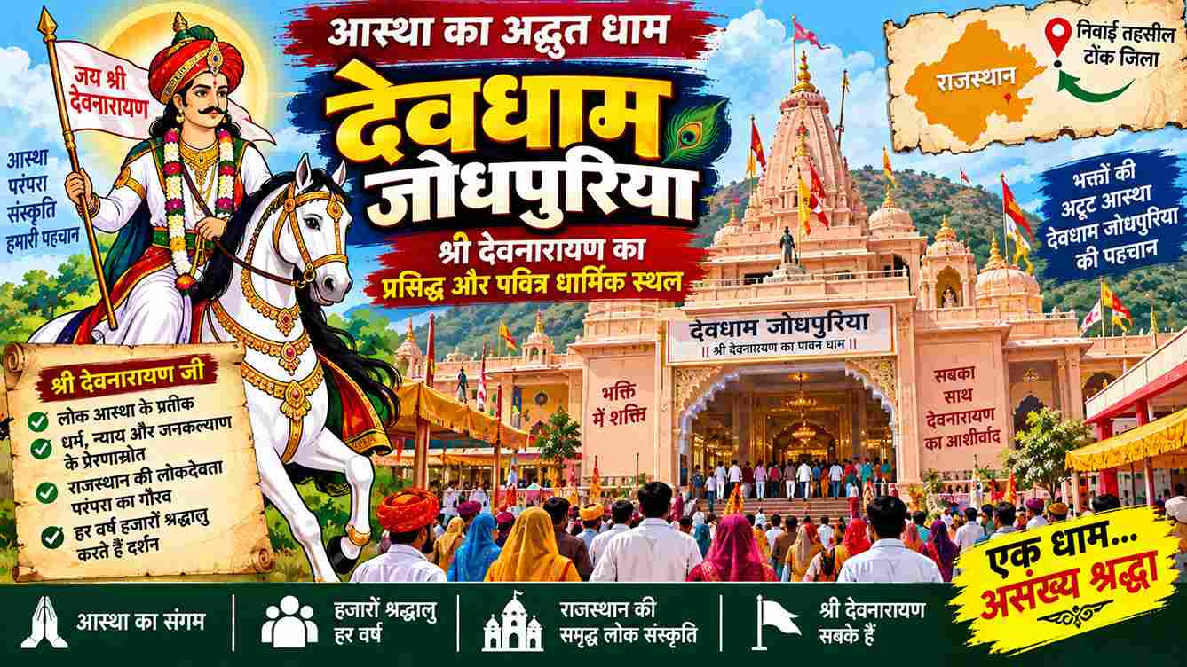 देवधाम जोधपुरिया में उमड़ा आस्था का सैलाब, नेजा लेकर पहुंचे लाखों श्रद्धालु