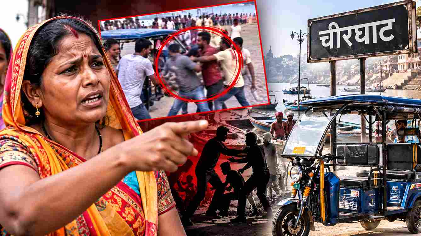 चीरघाट ई-रिक्शा विवाद में बवाल, नाविकों पर मारपीट का आरोप