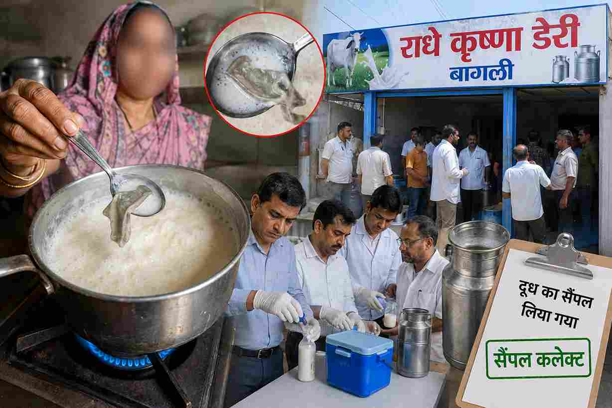 दूध में रबड़नुमा पदार्थ मिलने का वीडियो वायरल