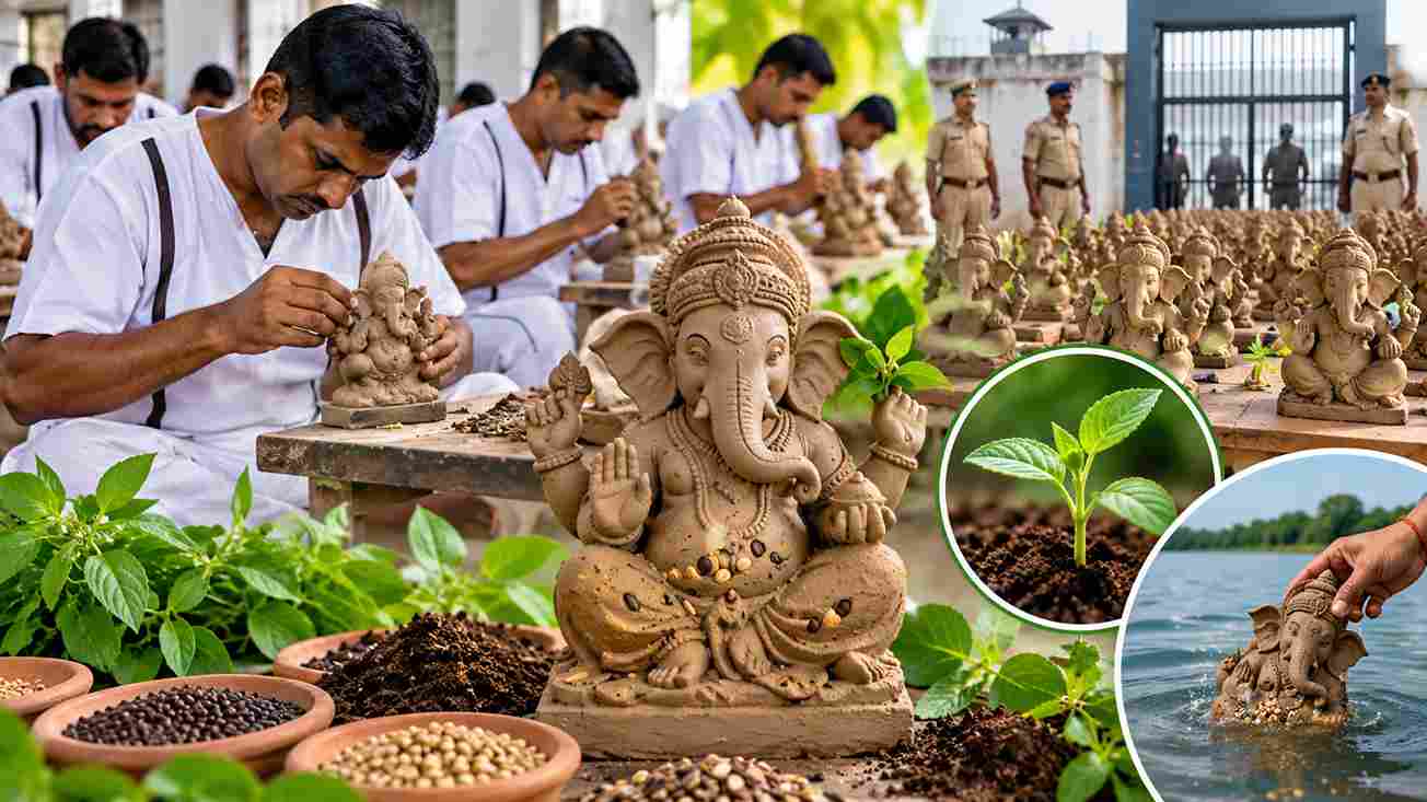 जेल में बनीं 500 इको-फ्रेंडली गणेश प्रतिमाएं