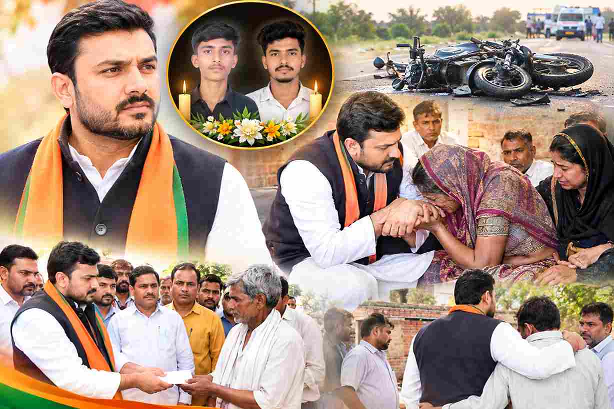 दो भाइयों की मौत पर पीड़ित परिवार के साथ खड़े हुए विक्रांत यादव