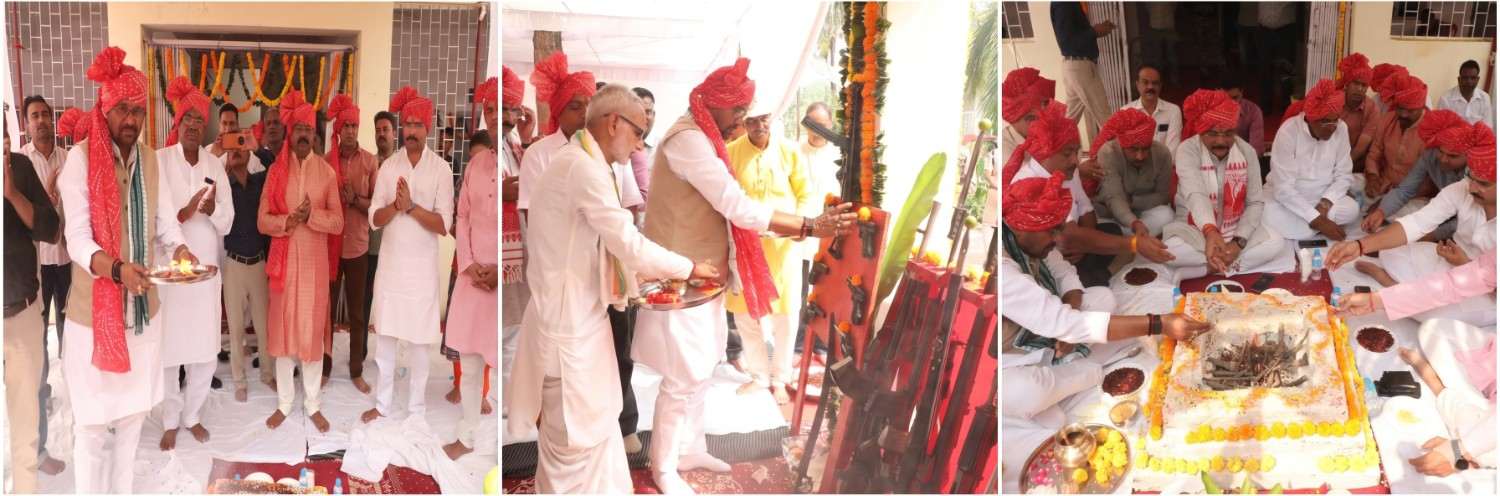 राज्यमंत्री लखन पटेल, विधायक बडवारा,कलेक्टर आशीष तिवारी एवं एसपी अभिनय विश्वकर्मा  ने भी की शस्त्र आराधना